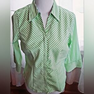 DCC Petite gingham green top MEDIUM